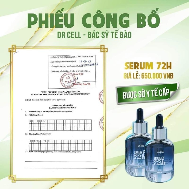 Serum Trắng Da 72h Dr Cell thể tích 30ml 4